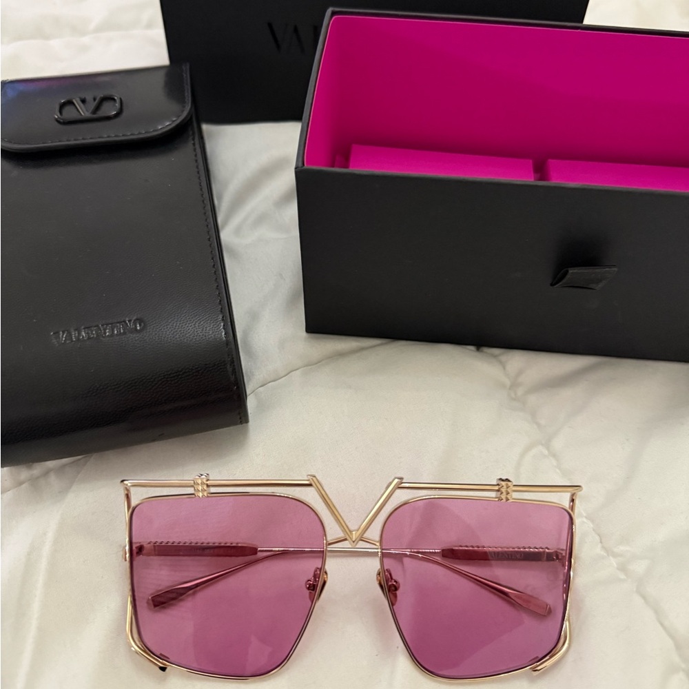 Valentino Gold and Pink Sunglasses